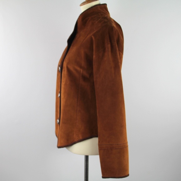 Tasha Polizzi For T.P. Saddleblanket & Co. Copper Suede Leather Jacket M - Picture 4 of 8